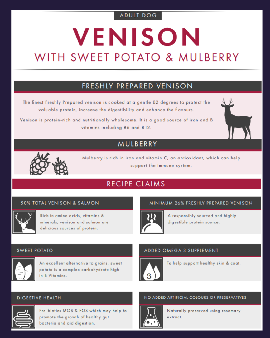 Venison, Sweet Potato and Mulberry Grain Free image 1